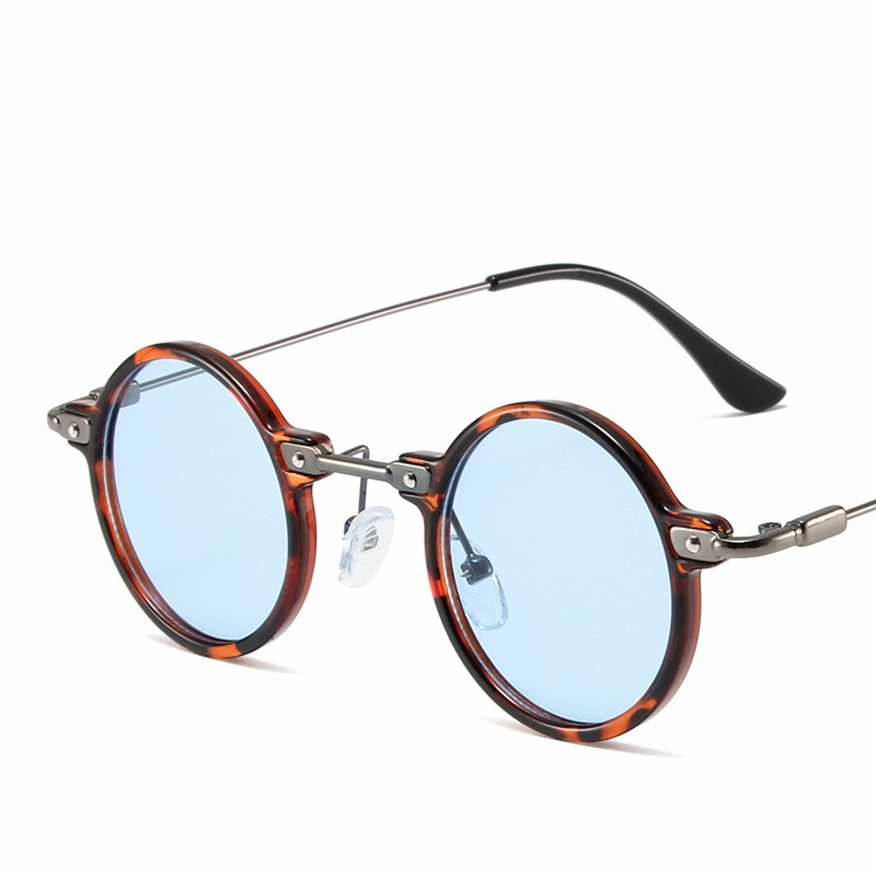 Okrągłe okulary przeciwsłoneczne dla mężczyzn Retro Steampunk okulary przeciwsłoneczne męskie damskie designerskie metalowe oprawki okulary ocienia oczka: Czerwony
