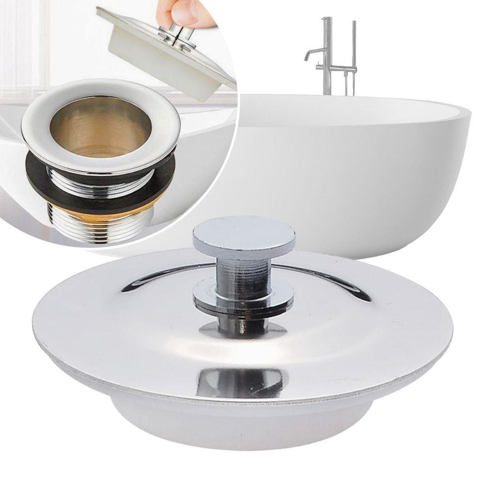 Universal badplugg i rostfritt stål mässingspackning 40mm handfatsplugg för 42mm hål/badrum/kökshandfat/reservdelar