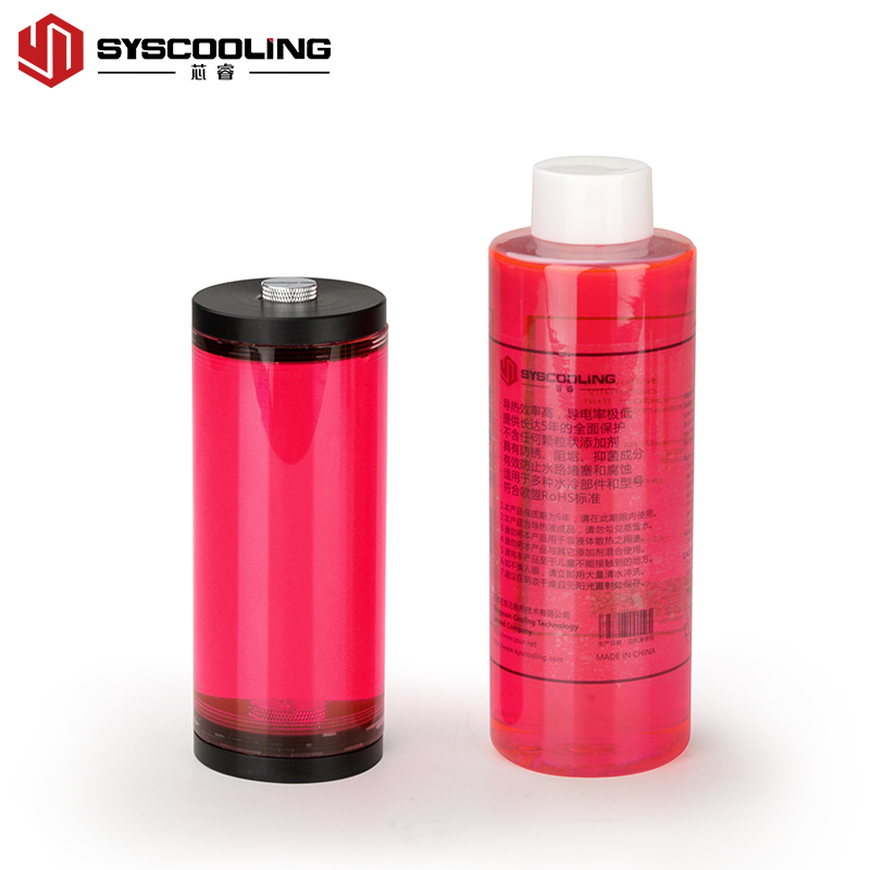 Syscooling water cooling coolant RoHS standard 500ML colorful thermal fluid UV effect for PC water cooling: Red color