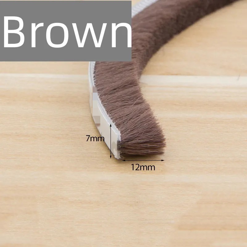5/10M Self-adhesive Sealing Brush Strip Door Window Weather Stripping Soundproof Dust Sealing Strip Door Gap Filler Gasket: Red / 10M