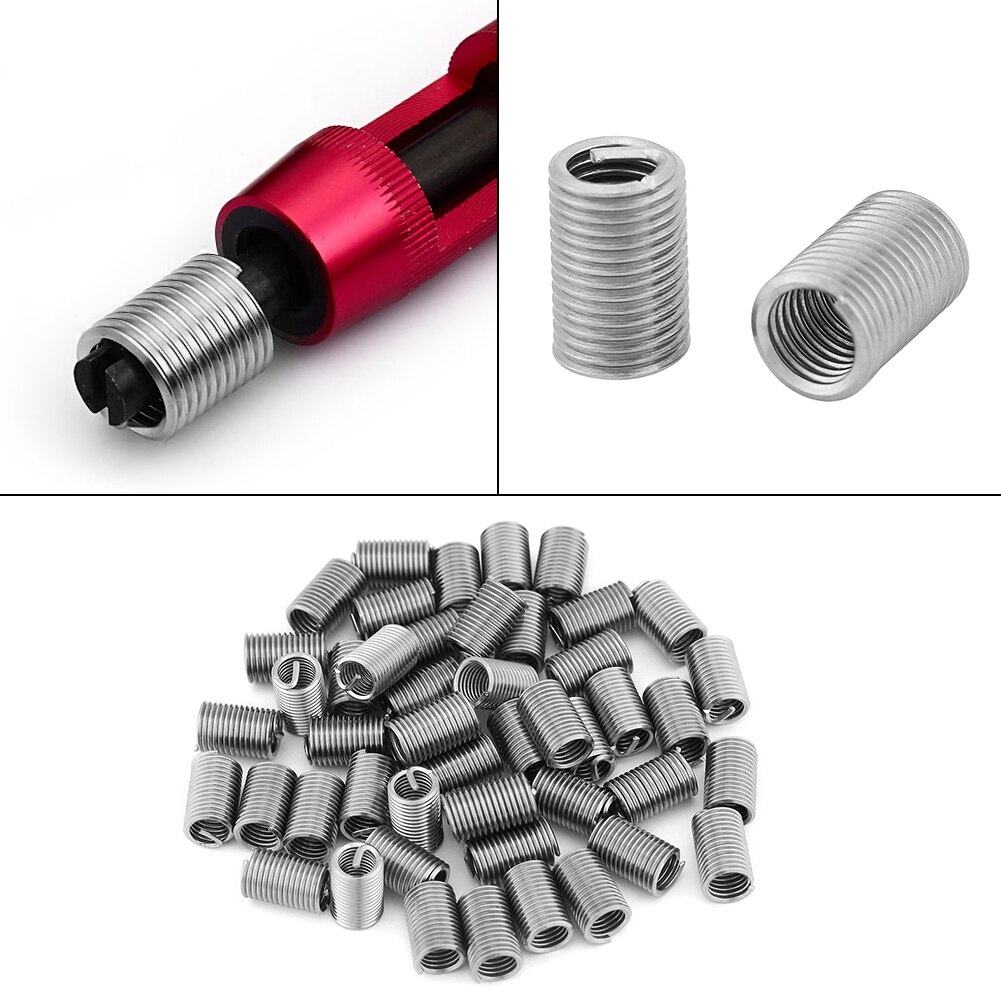 stainless wire sleeve insert 50pcs Stainless Steel SS304 Coiled Wire Helical Screw Thread Inserts M6 x 1.0 x 3D Length