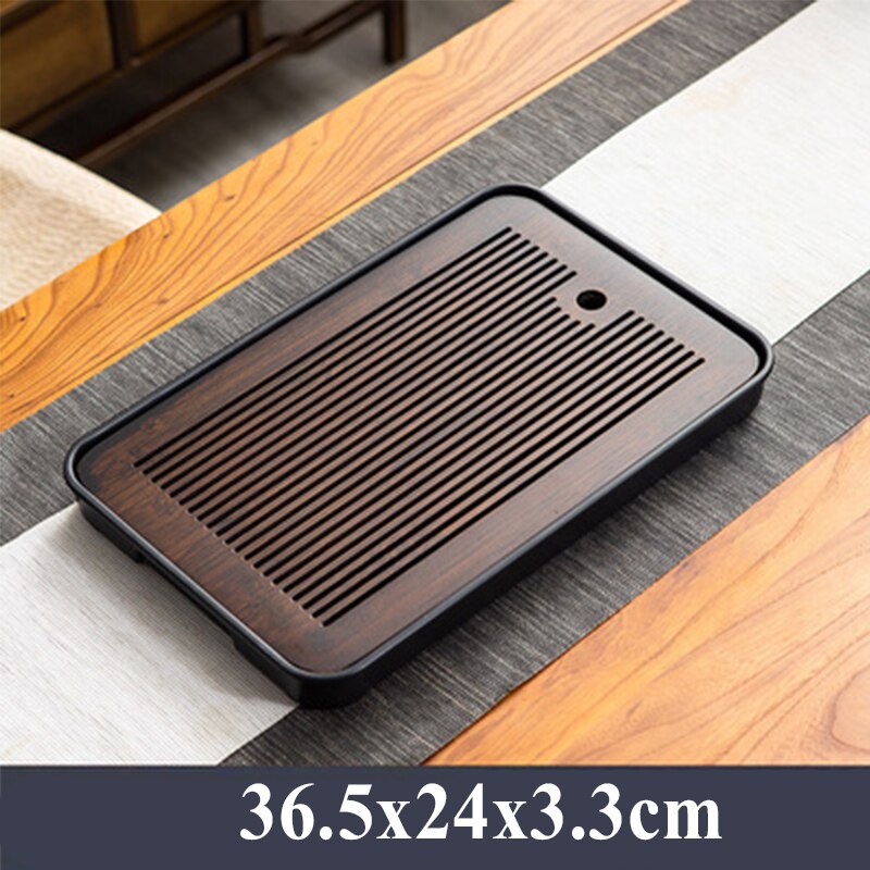 Chinese Bamboo Melamine Small Tea Table Tea Set Tray Drainage Water Storage Kung Fu Tea Set Household Simple Tea Tray Tea Sea: a