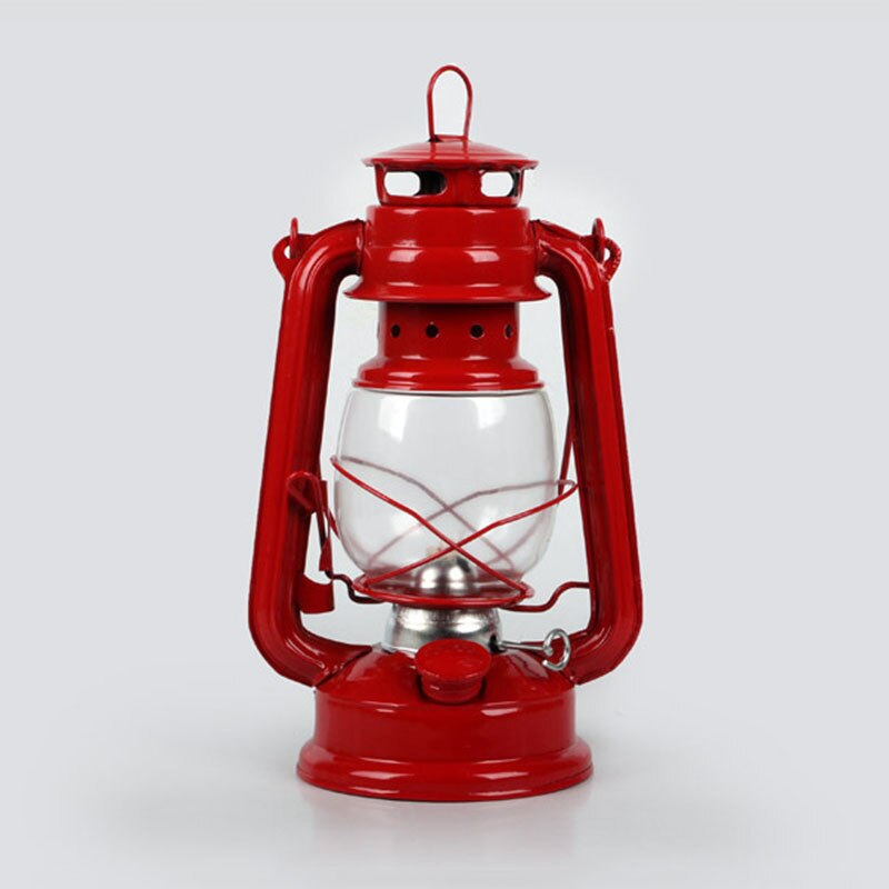 Retro Klassieke Kerosine Lamp 4 Kleuren Kerosine Lantaarns Lont Draagbare Verlichting Versiering DC112: Red