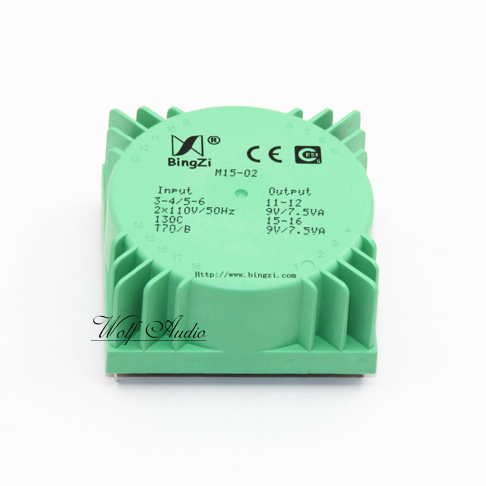 BingZi M15 Series15VA Sealed Toroidal Power Transformer 15W Dual 6V/9V/12V/15V/18V/21V/24V For DIY Audio DAC Decoder Preamp