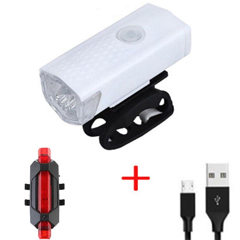 Bike Bicycle Light USB LED Rechargeable Set Mountain Front Back Headlight Lamp Flashlight: 4-11