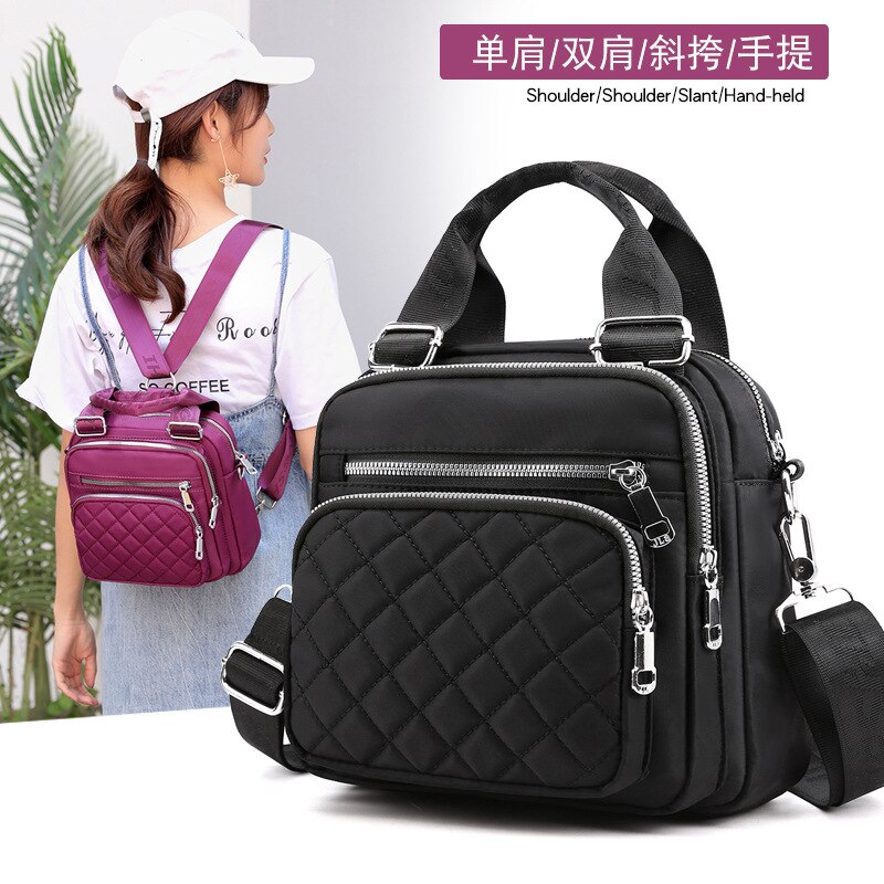 De Vrouwen Tassen Nylon Schoudertas Multifunctionele Schouder Messenger Handtas Mode Canvas Tas