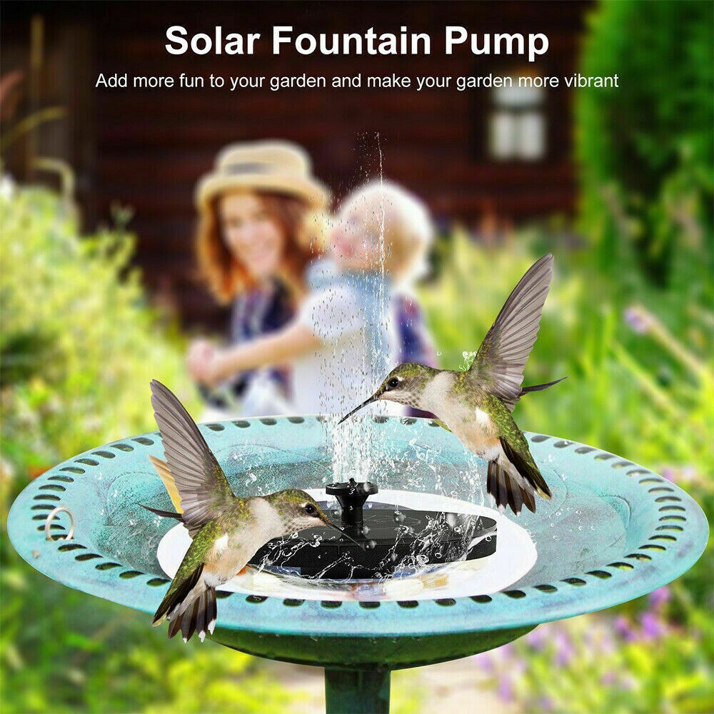 1.4W Mini Solar Fountain Pump Garden Floating Pond Pond Decoration Bird Bath Water Fountain Outdoor Solar Garden Decor