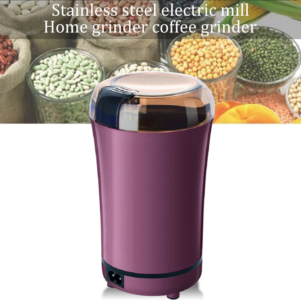 Mini elektrisk kaffekværn rustfrit stål kaffemaskine bønner mølle urter nødder knuser slibemaskine