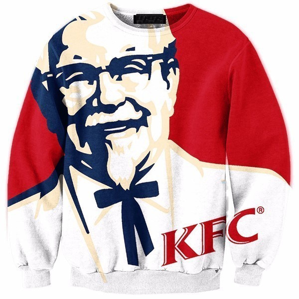 Herre 3d sweatshirt mænd og kvinder efterår/vinter afslappet kfc trykte hættetrøjer mærke tøj 5xl
