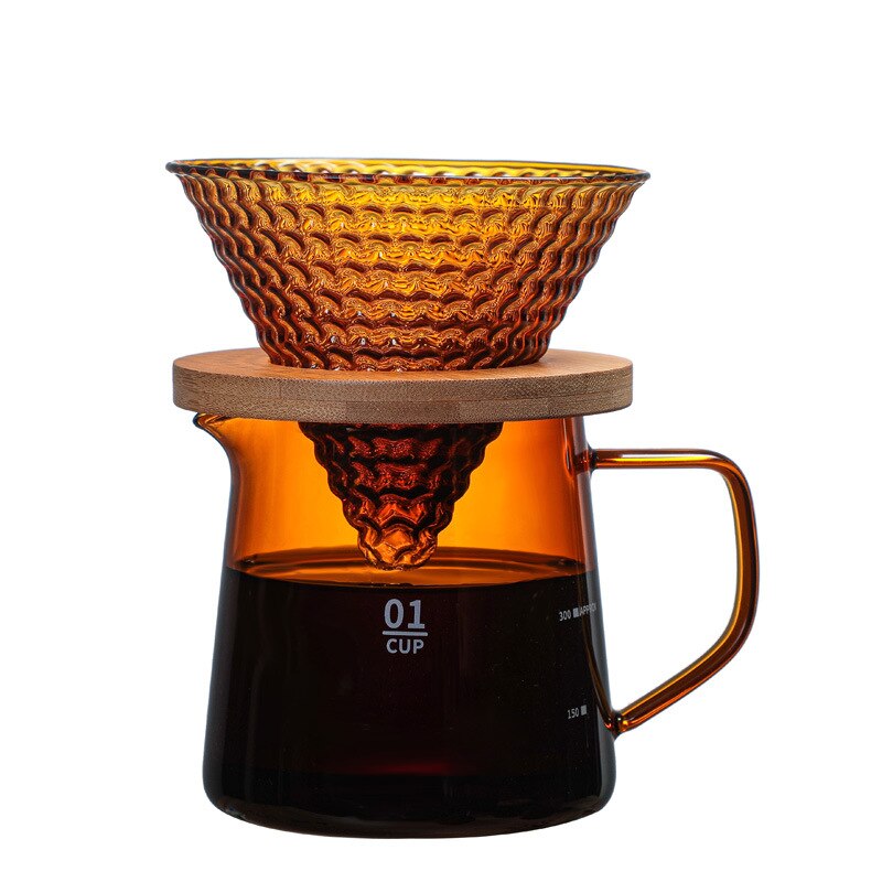 300ml 500ml V60 Pour Over Glass Range Coffee Server Carafe Drip Coffee Pot Barista Percolator Clear Coffee Kettle Brewer