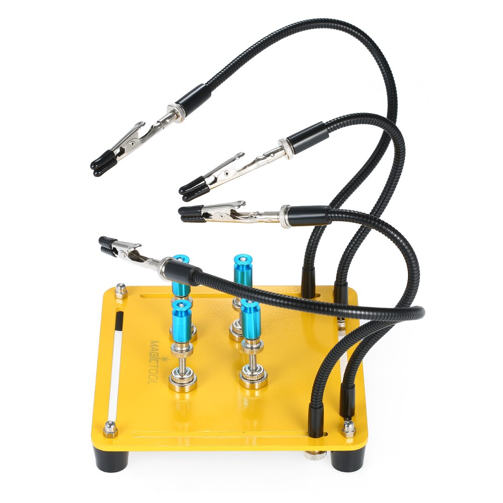 PCB Fixture Base Arms Soldering Station PCB Fixture Helping Hands Third Hand System Electronic DIY Tools with Metal Base