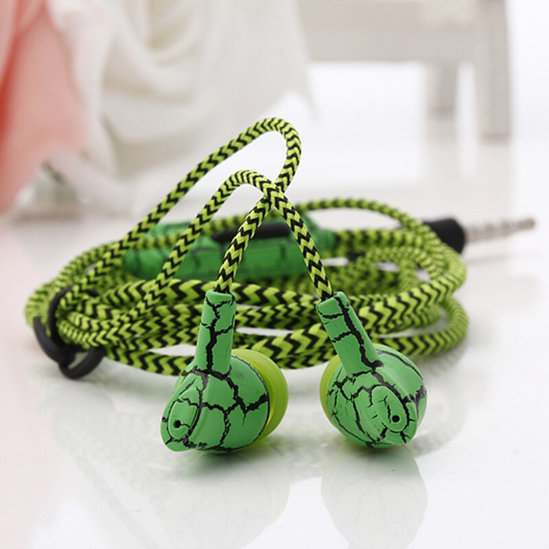 verdrahtet Stereo Riss Geflochtene Kopfhörer Mit Micphone in-ohr Geknackt Coole Kopfhörer Für Smartphone: Grün