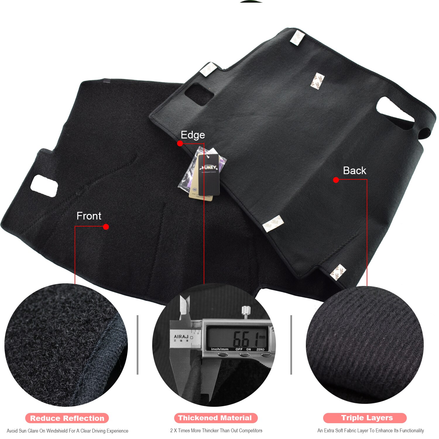 TTOILS Lederen Dashmat Dashboard Cover Pad Dash Mat Tapijt