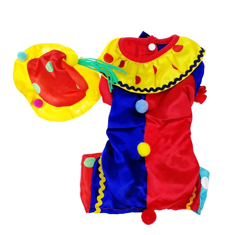 Färgglad sällskapshund rollspel kostym valp katt söt clown kostym juldekor