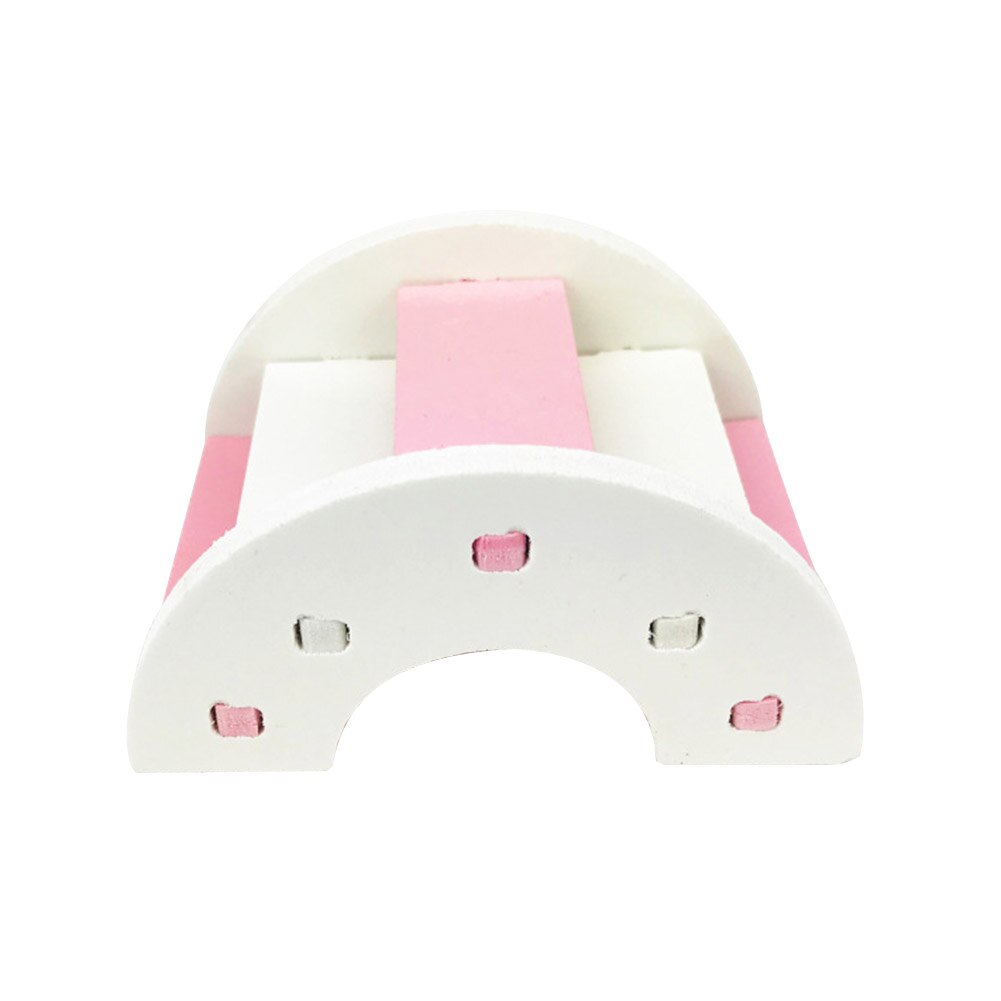 Ratón pequeño de PVC para hámster, juguete para escalar, puente con escaleras: Pink White