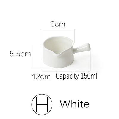 Ceramic Macarons Milk Jug Super Cute Spout Single Handle Milk Thistle Sauce Mini Bowl Baby Food Bowl Snack Saucer: H.White