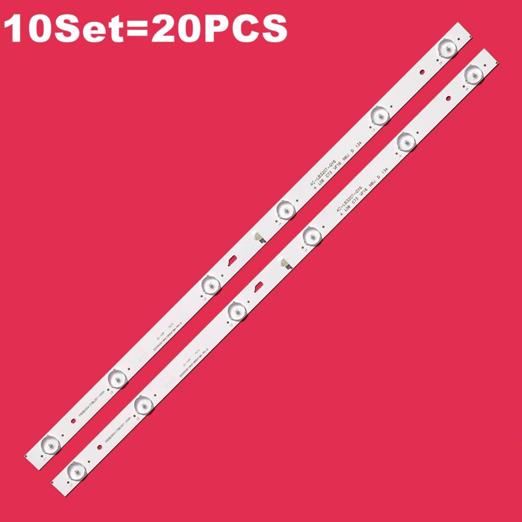 LED backlight strip 6 lamp for INSIGNIA NS-32DR310NA17 TH-32D500C JL.D32061330-004BS-M 318AS 10151A 4C-LB320T-JF4 LED-32B750: 10set