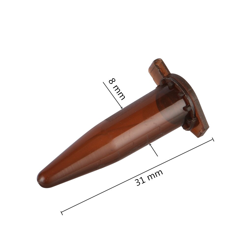 0.5ml Plastic Brown Centrifuge Tube with Scale Centrifugal Tube Snap Cap Cone Bottom Laboratory Analysis Sample Vial 100Pcs