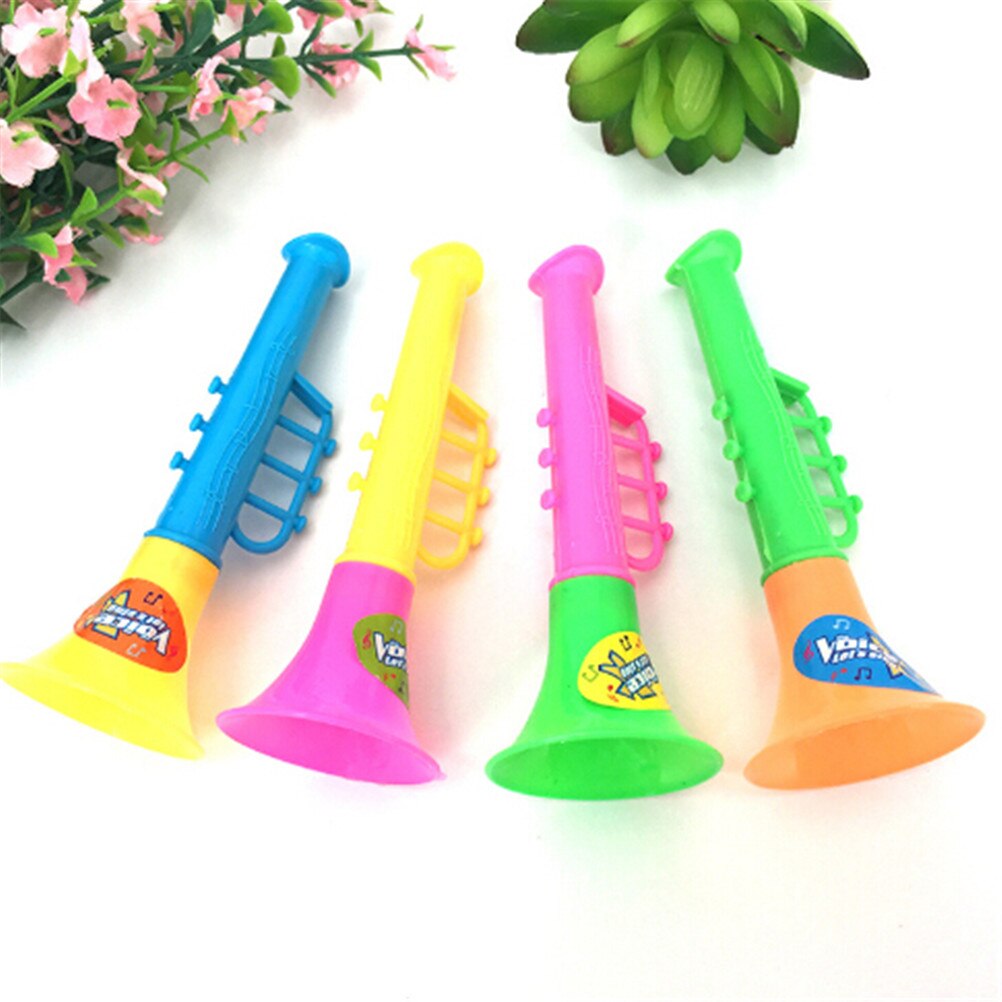 5 stuks plastic dubbele hoorn toeter trompet veelkleurige instrumenten muziek speelgoed 10*3.8cm