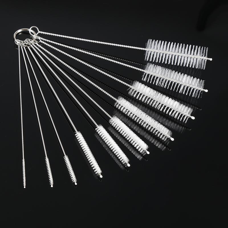 Cleaning Brushes 10*Nylon Cleaning Brush Set Tube Bottle Straw Washing Cleaner Bristle Kit Bottle Straw Cleaning Brushes