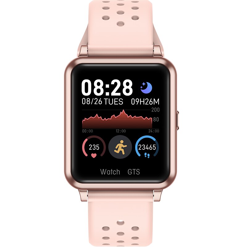 ZKCREATION P29 Body Temperature Measurement Men Smart Bracelet Woman Heart Rate Pedometer Monitor Smart Watch Fitness Bracelet: Gold