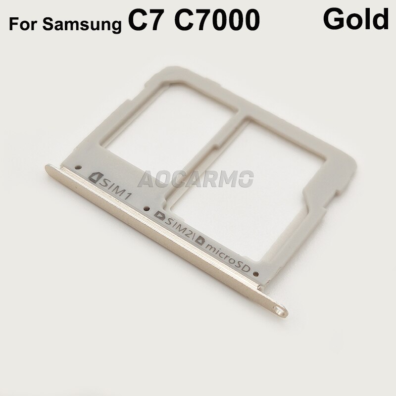 Aocarmo SIM Card metallo Nano Sim Tray MicroSD Slot Holder parti di ricambio per Samsung Galaxy C7 C7000