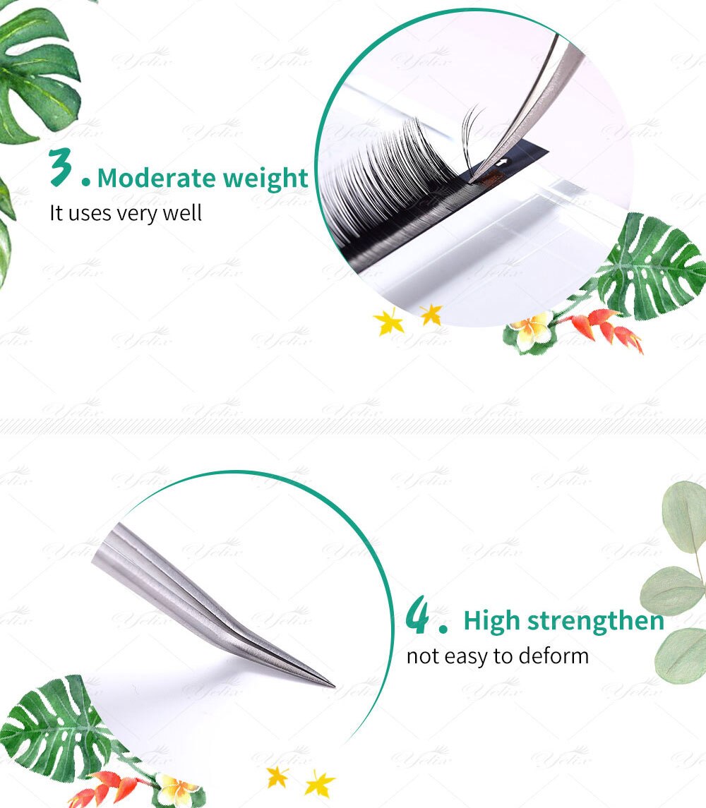 Vetus Professionelle Präzision pinzette edelstahl für 3D-6D Wimpern Individuelle Wimpern Pinzette Set Leicht Blüte