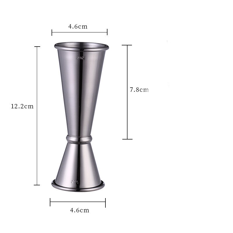 Stainless Steel Double-head Measuring Cup Pouring Measure for Home Hotel Bar Supplies: Dark Gray