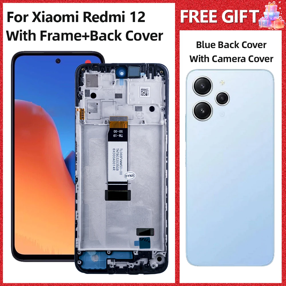 6.79" AMOLED For Xiaomi Redmi 12 LCD Display Touch Screen With Frame Digitizer Assembly 23053RN02A 23053RN02Y Screen: Khaki