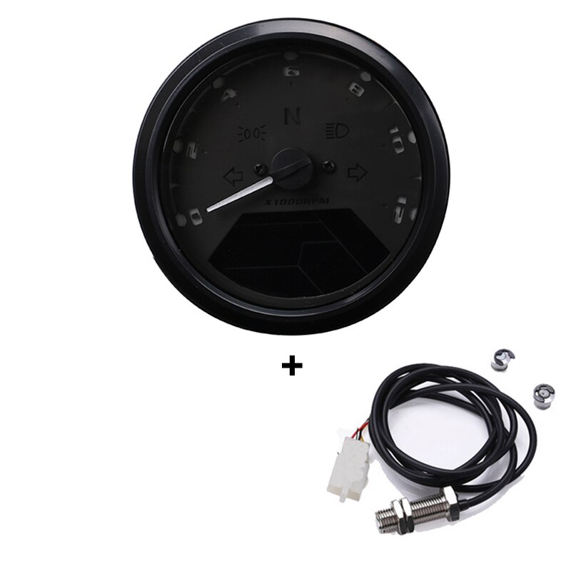 8-18V Universal Multi LCD Digital Tachometer Speedometer Odometer for 2,4 Cylinder Motorbike 12000RPM Motorcycle Accessories: with Sensor-A