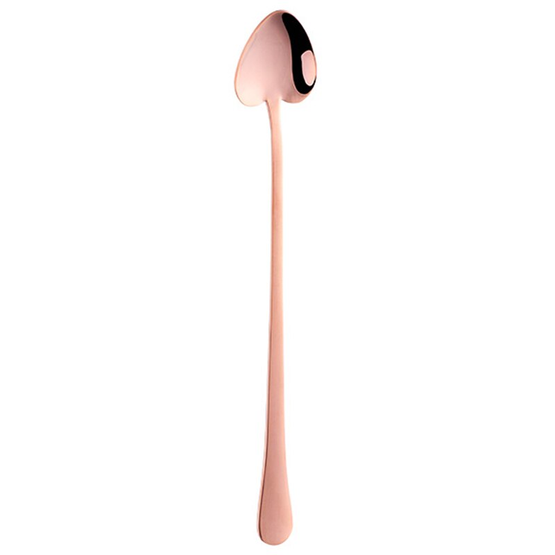 1 Pc Rvs Dessert Lepel Lange Steel Ice Scoop Kleine Koffie Lepels 8 Kleuren Mooie Servies voor Kit party Tools: Rose gold-1pc / S 15.5(cm)