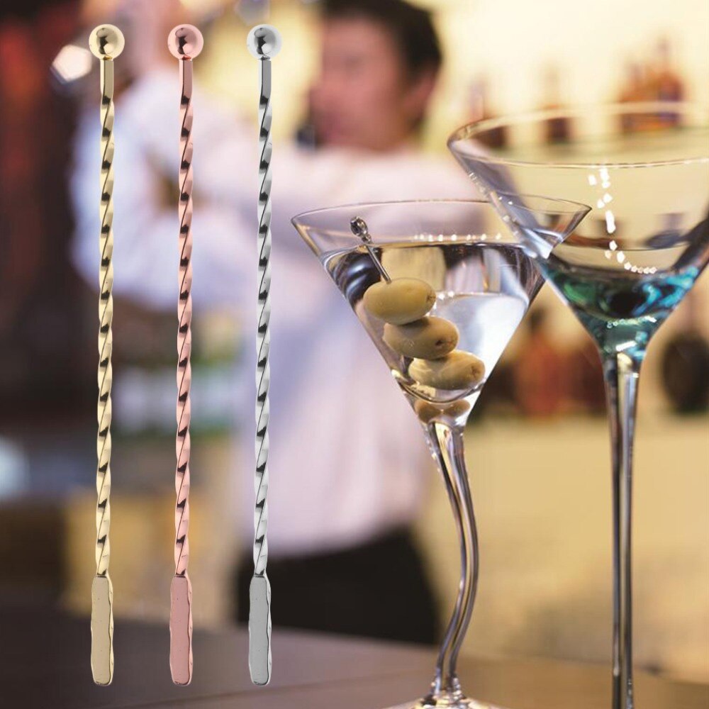 Swizzle Sticks Metal Stainless Steel Mixing Cocktail Coffee Stirrers Wine Drink Mixing Stirring Rod Kitchen Bar Utensil