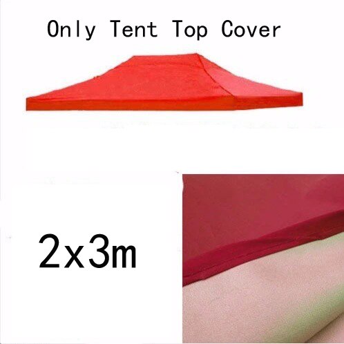 Replacement Four-Corner Tent Cloth 3X3M/2X2M Canopy Top Cover Foldable Rainproof Patio Pavilion Replace Gazebo Canopy Top Cover: 2x3 Red-2