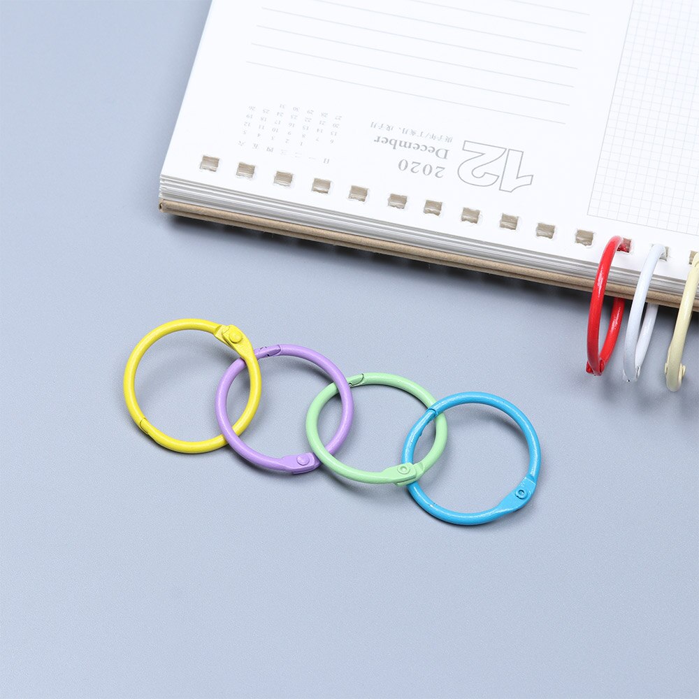 10 sztuk 30mm kolorowy malowany metalowy luźny pierścionek w kształcie liści Notebook pierścień brelok uchwyt brelok oprawianie książek obręcze artykuły do rękodzieła