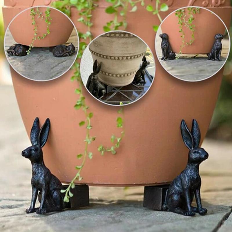 Dier Plant Pot Voet Bloempot Ondersteuning Hars Ambacht Decoratie Set Van 3 Outdoor Standbeeld Tuin Pot Planter Voeten Planter ondersteuning