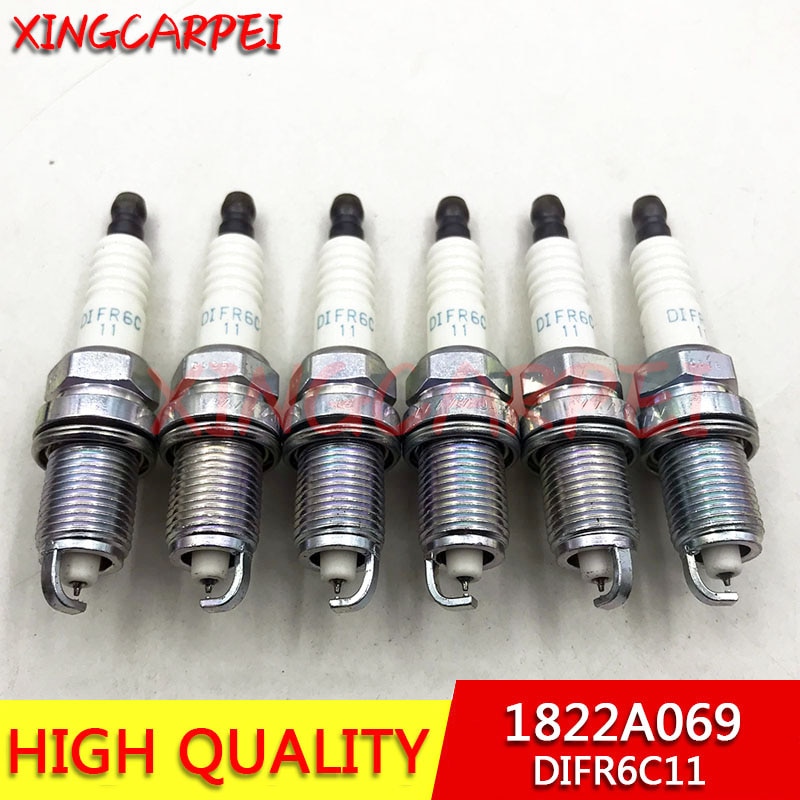 6pcs 1822A069 DIFR6C11 Dual Iridium Spark Plug for Mitsubishi Pajero Montero 3.0 V93W MN1822A069 DIFR6C11