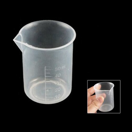 Vaso medidor de 50mL de plástico blanco transparente y para Harina de azúcar líquido