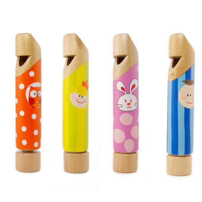 Push-pull Whistle Flute Wooden Educational Musical Toy Children Kids Wood Whistle Cute Instrument Music Toy Random