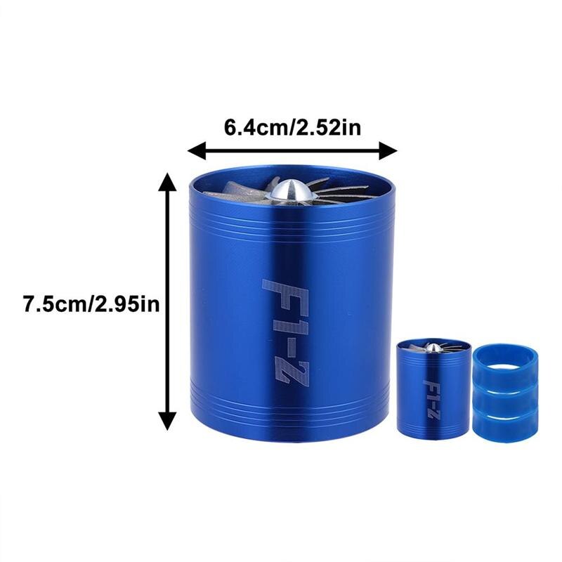 2 Stuks Dubbele Turbine Turbo 'S Lader Fan Auto Supercharger Met 6 Rubber Ring