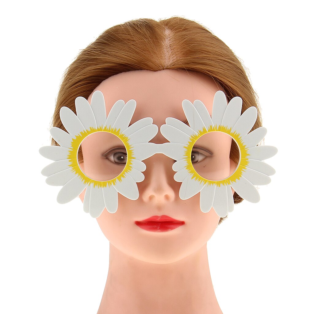 Marguerite blanche fleur drôle lunettes de soleil lunettes de soleil unisexe plage fête lunettes