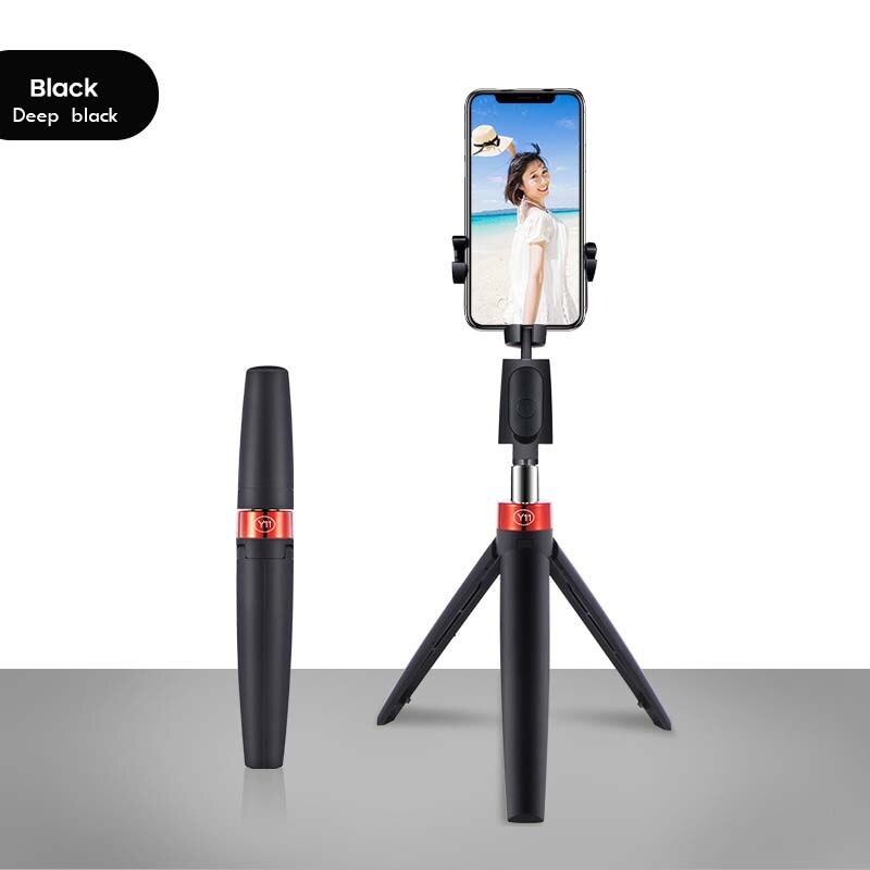 Bastão de selfie 3 em 1 com bluetooth, tripé portátil suporte para celular iphone 11 sem fio para samsung huawei xiaomi: Y11 black