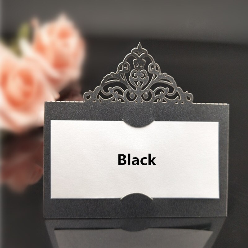 100pcs DIY Seat card Party table decoration Place Cards Party Table Name Card Guest Place Cards Wedding Decor party Supplies 8Z: black