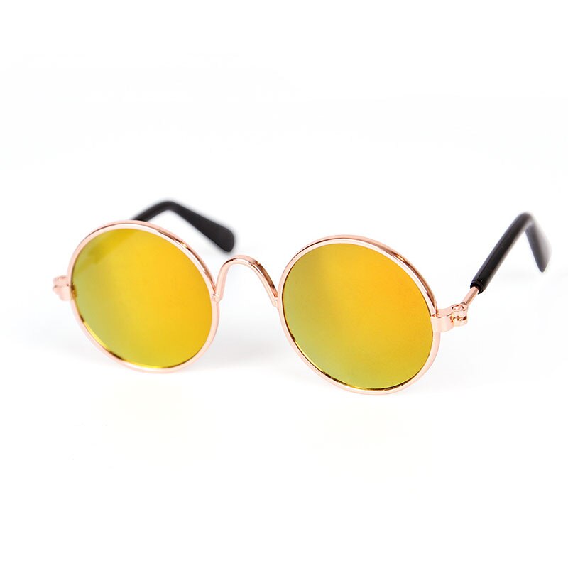 Neue 1 PC Pet Katze Sonnenbrille Mehrere Farben Runde Form Kleine Hunde Gläser Zubehör für Kätzchen Chihuahua Haustier Waren: yellow