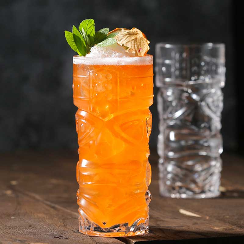 1 stk tiki cocktailglass gjennomsiktig blyfri vinjuice kaffekopp bar klubbfest grimas zombie cocktailglass 420ml
