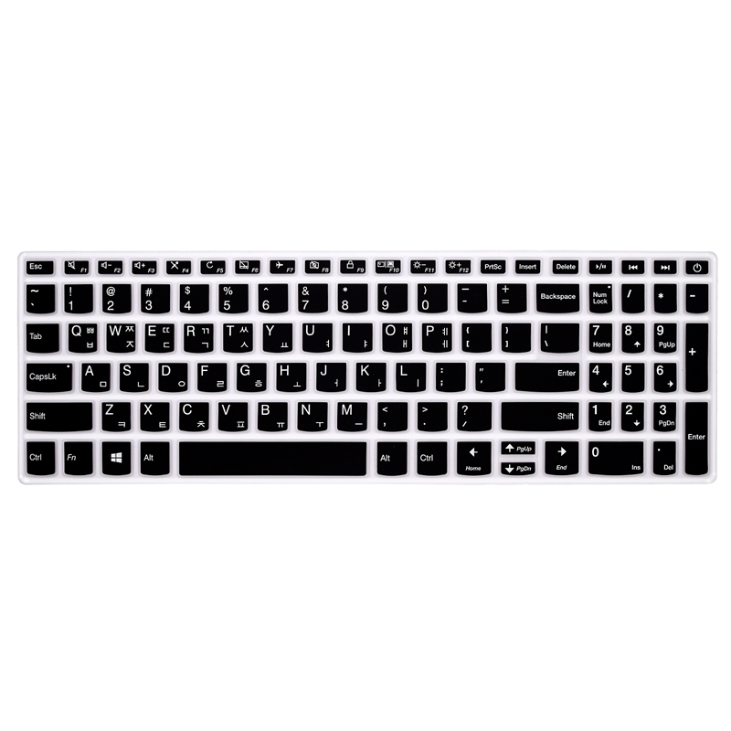 Korean Russian Laptop Keyboard Cover Skin Protector For Lenovo ideapad 320 330 520 320s 720S 15IKBR/ARR/AST 5000 7000 15 15.6": black