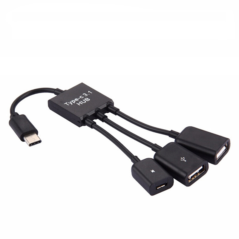 3in1 données câble de charge type-c convertisseur mâle à femelle USB alimentation OTG Hub câble adaptateur pour HUAWEI Xiaomi androidtablette