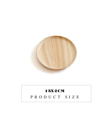 Wood Serving Plate, Wood Square & Round Serving Tray, Fruit Dessert Cake Snack Candy Platter Wooden Bowls: 3