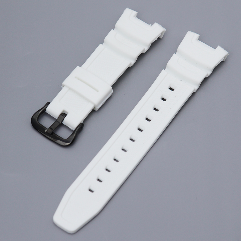 Für Casio SGW100 Harz Armbinde Geeignet SGW-100 Männer Gummi Wasserdichte Sport Gurt Ersatz Armbinde Uhr Zubehör: Weiß Licht Pur