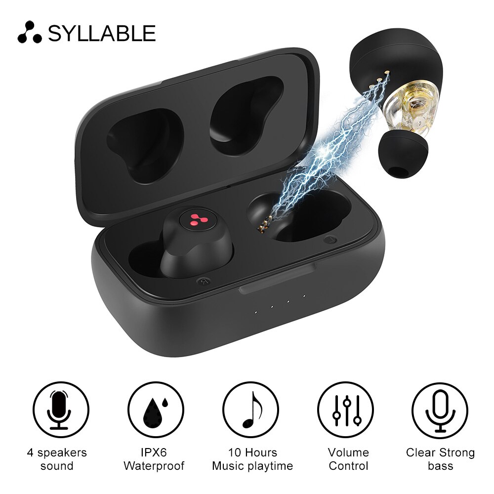 SYLLABLE-auriculares inalámbricos S115 con bluetooth V5.0, dispositivo de audio Original con reducción de ruido y control de volumen