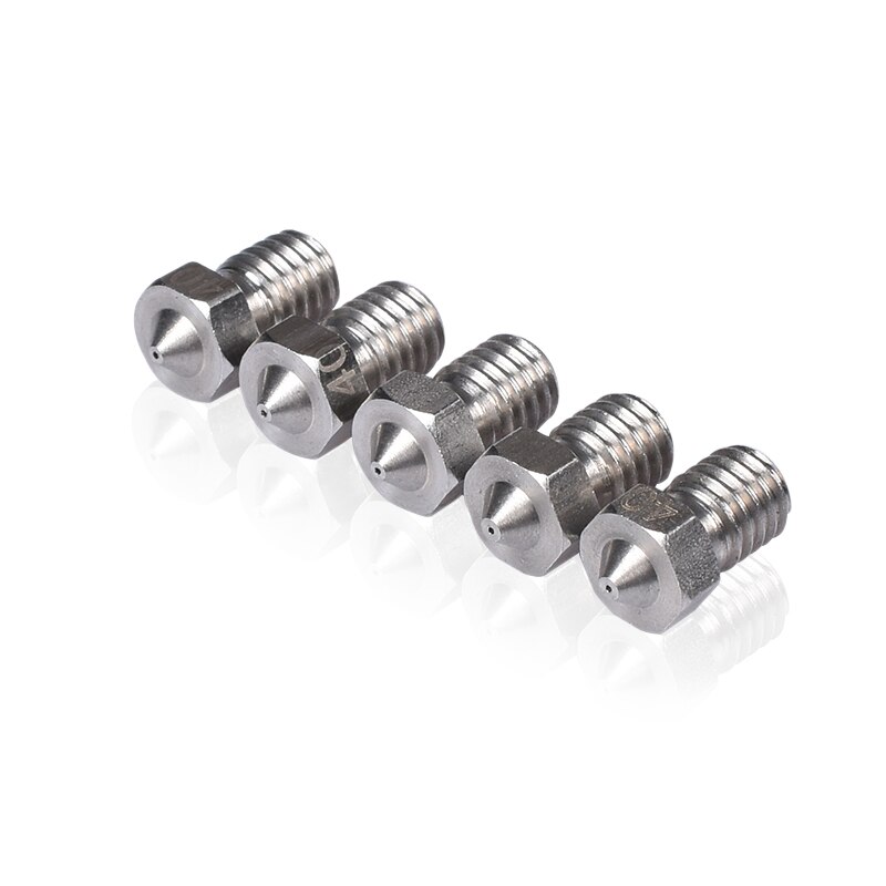 1/5 PCS Stainless Steel Nozzle M6 Thread 0.25MM 0.4MM 0.8MM For 1.75MM 3MM Filament 3D V5 V6 Extruder For 3D Printer Parts